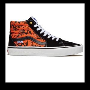Brand New - Vans Skate Sk8-Hi Dragon Flame Black/Orange - 9.5